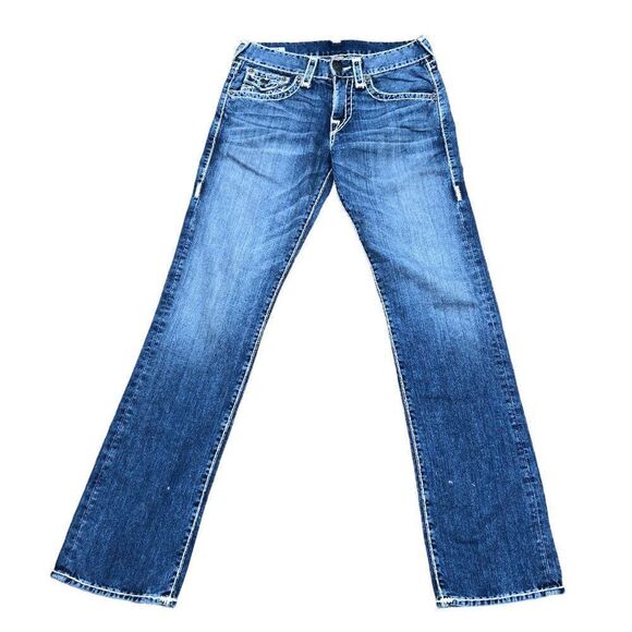 True Religion Jeans Size 29 RICKY Relaxed Straight Blue - Picture 4 of 10